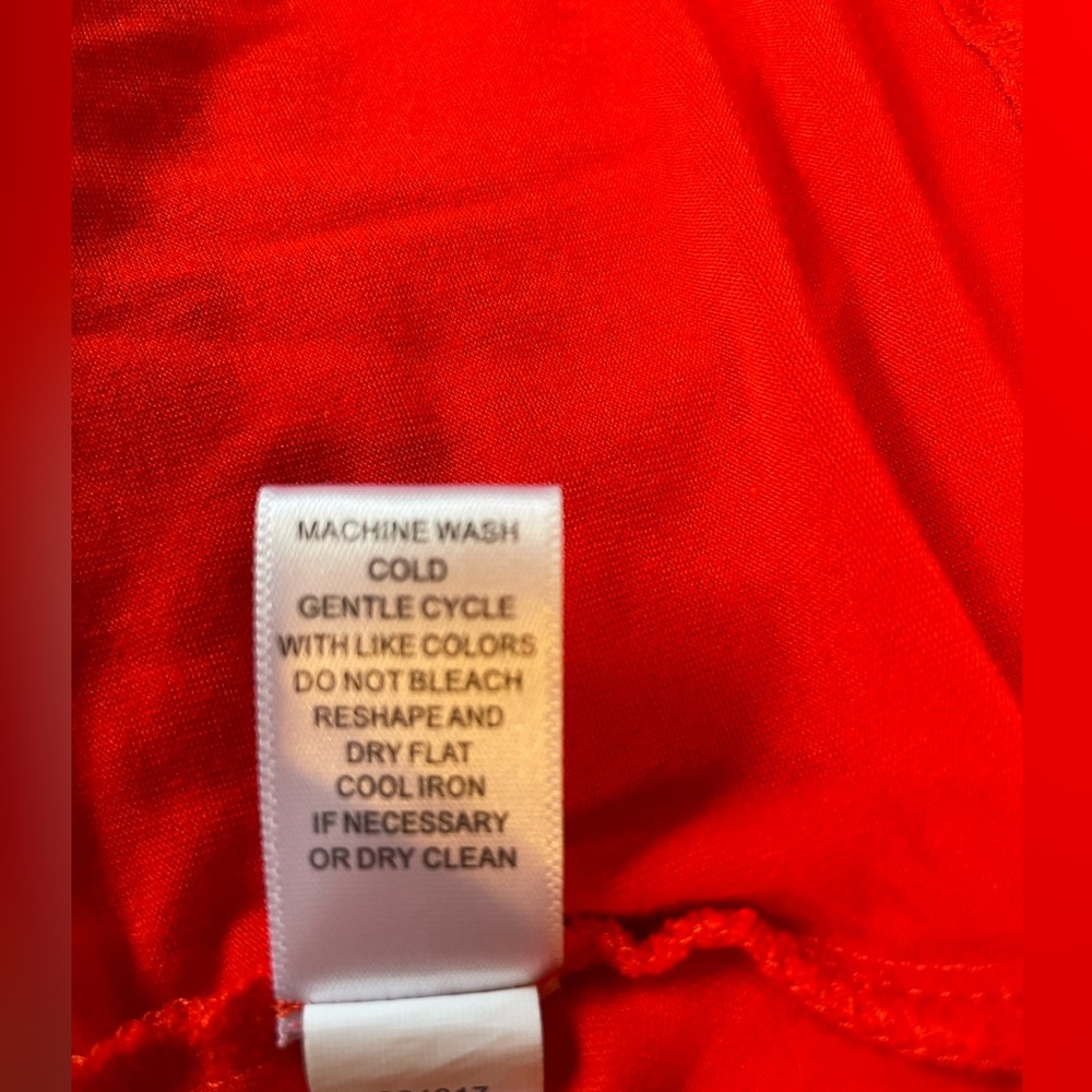 Red orange midi summer dress - Picture 4 of 5